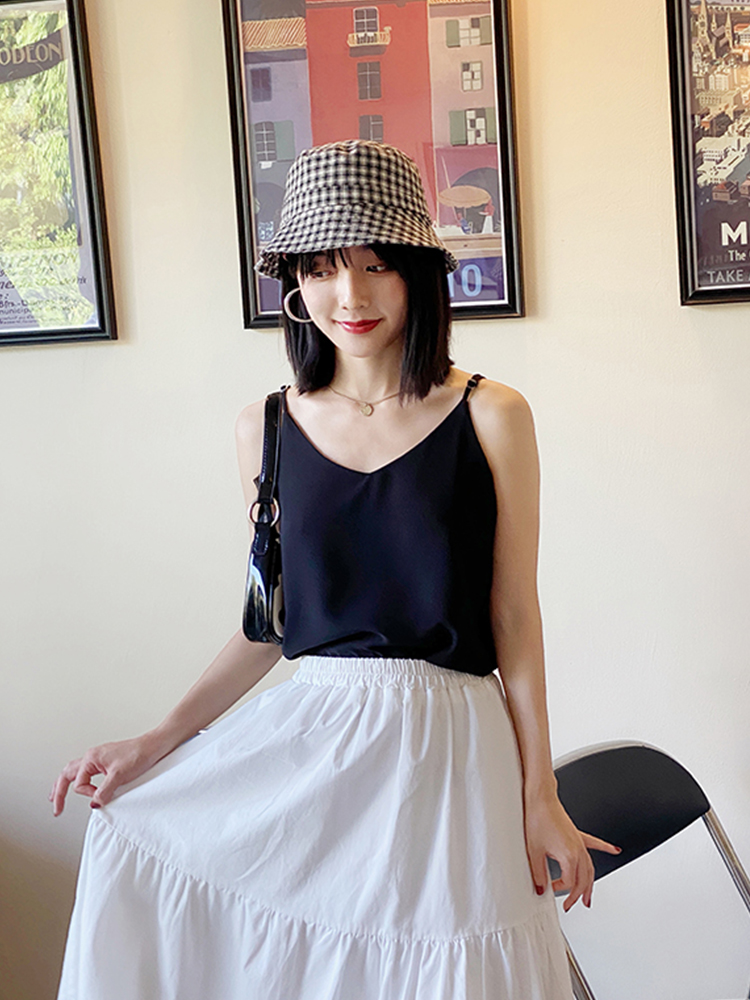 Áo 2 Dây nữ Lụa Hàn cao cấp MADELA, Áo hai dây lụa Vintage