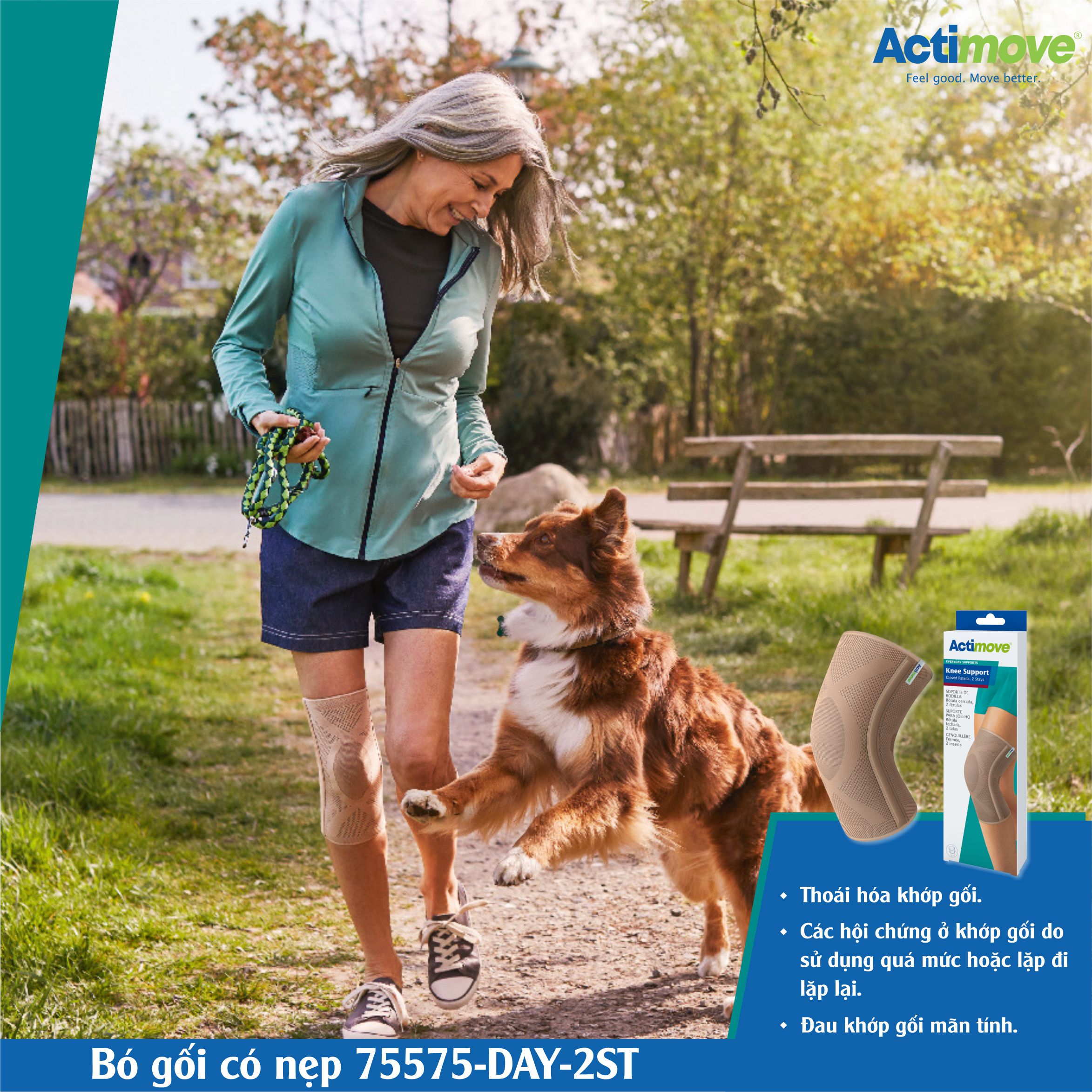 Bó gối có nẹp 75575-DAY-2ST Actimove Knee Support