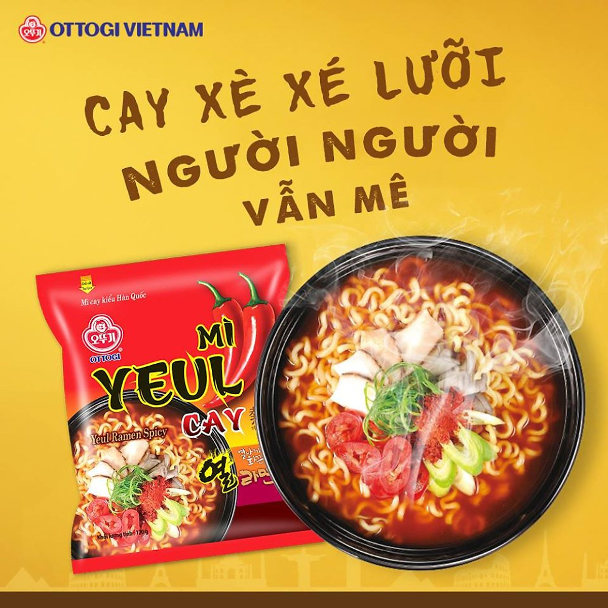 Combo 5 gói - Mì Yeul cay OTTOGI 120g