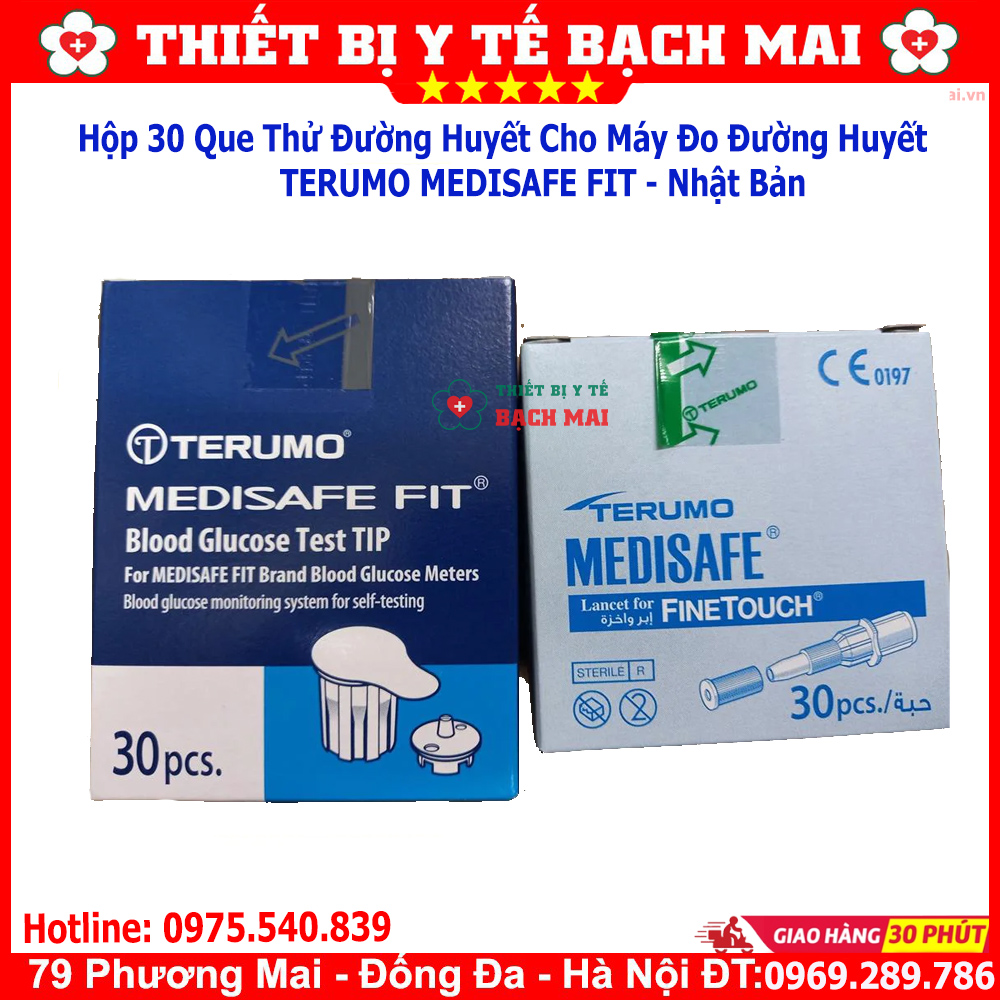 QUE THỬ ĐƯỜNG HUYẾT TERUMO MEDISAFE FIT [HỘP 30 QUE]