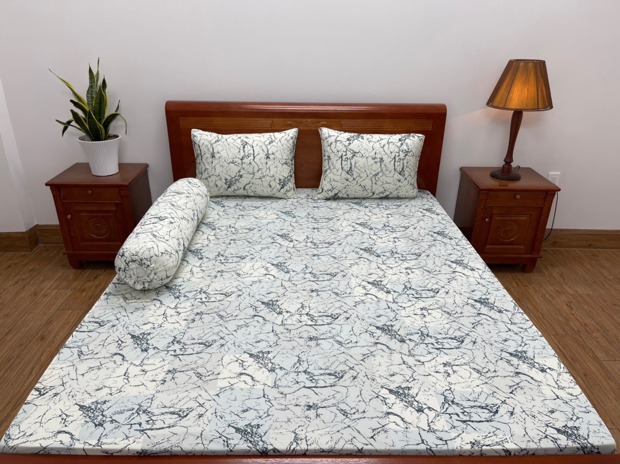 Bộ ga thun lạnh Hàn Quốc cao cấp (1 ga + 3 vỏ gối ) mịn thoáng mát (1m8 x 2m)