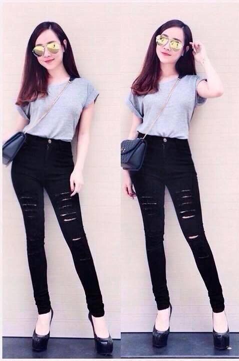 QUẦN KAKI JEAN RÁCH NHIỀU CỰC CHẤT