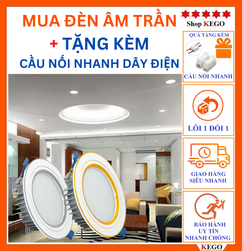Đèn Led Âm Trần led downlight 3 chế độ màu 7w, 9w Cao cấp