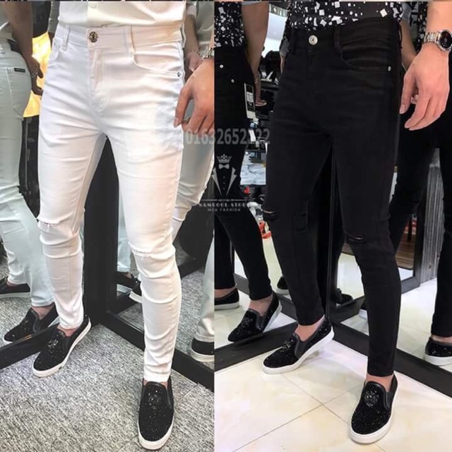 Quần jean nam - rách gối (jean co giãn tốt)