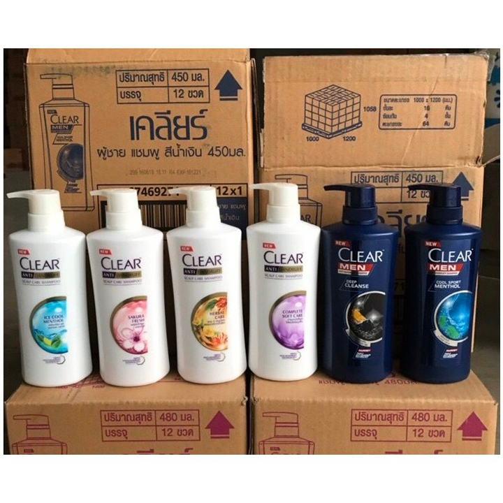 Dầu gội Clear Men, Bạc hà Thái Lan 480ml