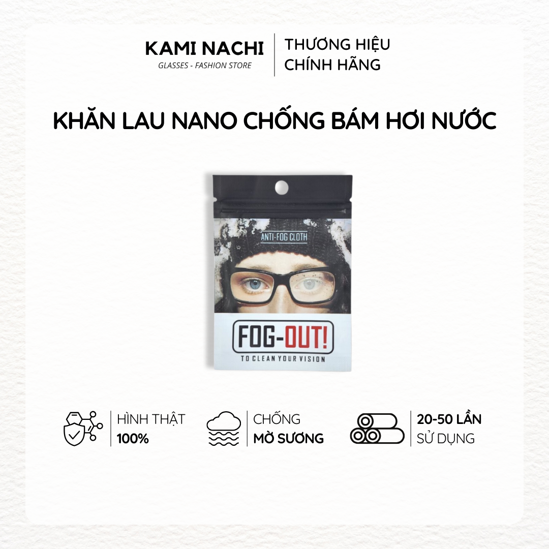 Khăn nano lau kính chính hãng loại 1 KAMI NACHI - Chống bám hơi nước, chống mờ sương cho kính