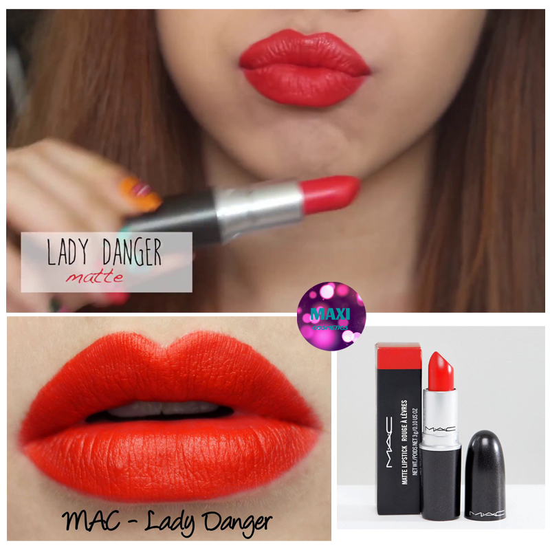 Son MAC Lady Danger 607 - Màu Đỏ Cam (Dòng Matte)