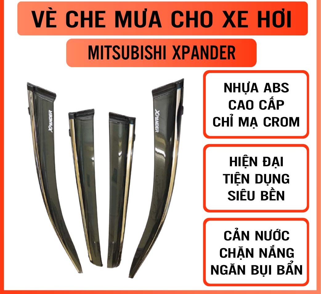 Bộ vè che mưa chỉ mạ crom cho xe MITSUBISHI XPANDER