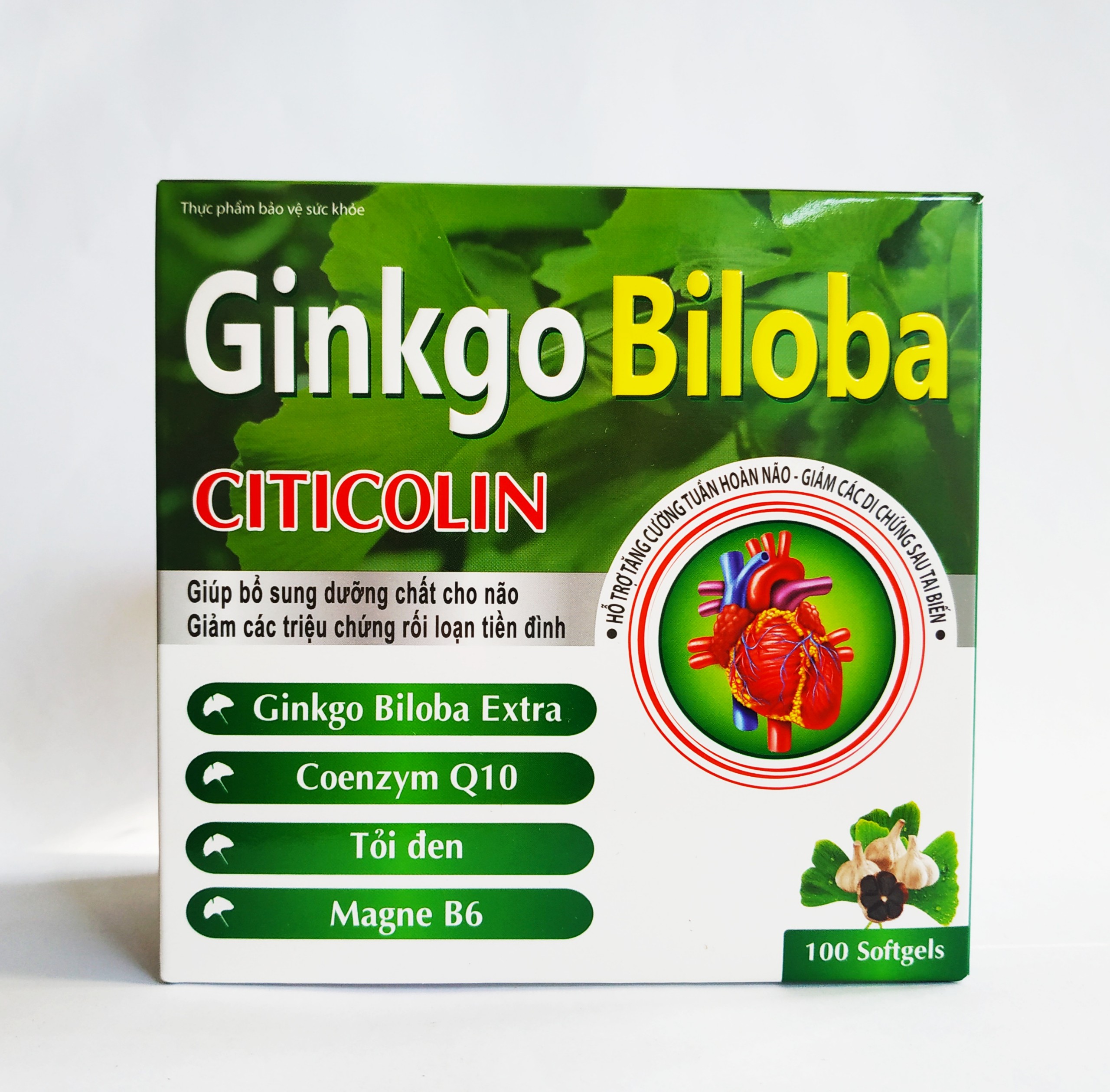 HOẠT HUYẾT DƯỠNG NÃO GINKGO BILOBA 240MG - GIÚP BỔ SUNG DƯỠNG CHẤT CHO NÃO - TĂNG CƯỜNG TUẦN HOÀN MÁU NÃO - GIẢM TAI BIẾN MẠCH MÁU NÃO - HỘP 100 VIÊN