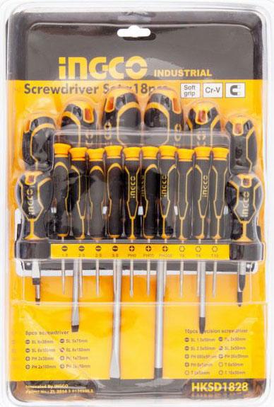 Bộ tuốc nơ vít (tô vít) 18 chi tiết INGCO HKSD1828