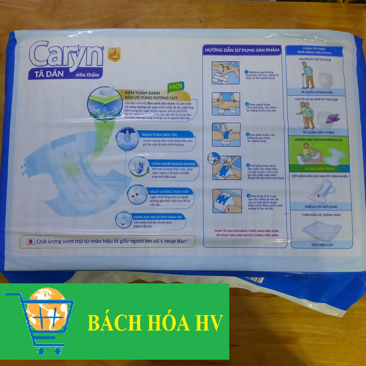 Tã Caryn người già M/L 20 + 3 (miếng) - BACH HOA HV