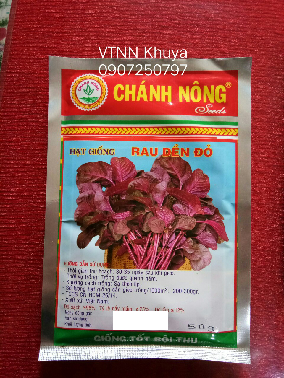 Hạt giống rau dền đỏ Chánh Nông