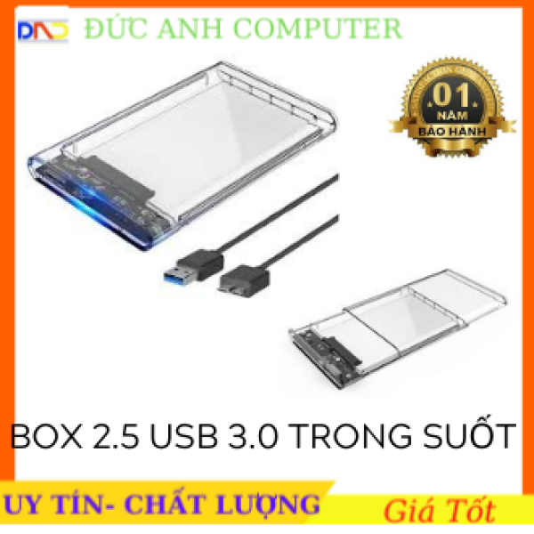 Bảng giá Box ổ cứng Glowy G21U3 dùng cho SSD/HDD 2,5 - Nhựa ABS trong suốt – CHÍNH HÃNG – Bảo hành 12 tháng Phong Vũ
