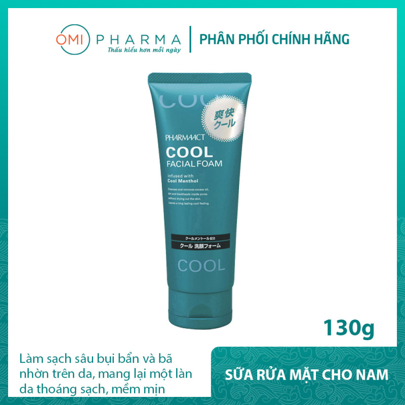 Sữa rửa mặt bạc hà mát lạnh cho nam giới Pharmaact Cool Facial Foam (130g) giá rẻ