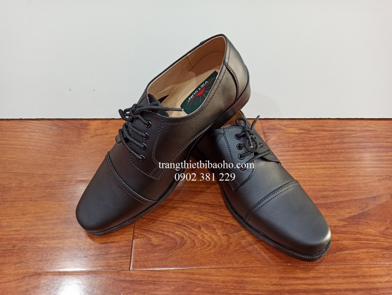 Giày bảo vệ, giày công sở đen Vietsun Simili VS-021 SQ cột dây