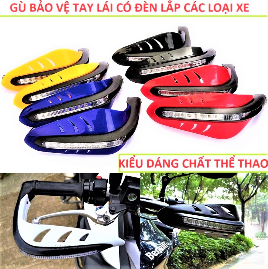GÙ CHỐNG ĐỔ BẢO VỆ TAY LÁI CÓ ĐÈN LED CỰC NGẦU , GÙ CHỐNG ĐỔ XE MÁY , GÙ BẢO VỆ XE MÁY , BẢO VỆ TAY LÁI XE , ĐỒ CHƠI XE MÁY , PHỤ KIỆN XE MÁY