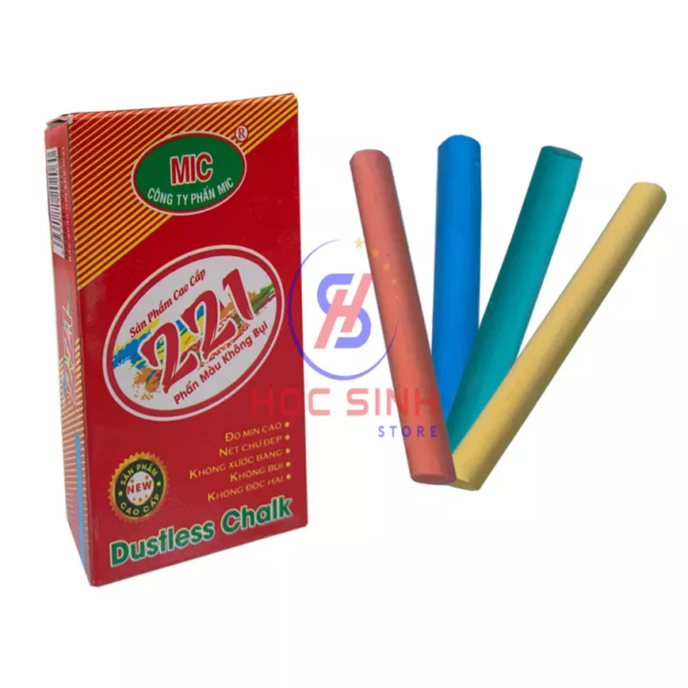 Combo 2 Hộp (10 Cây/Hộp) Phấn Màu Không Bụi MIC 221 - VPP Happy Kids