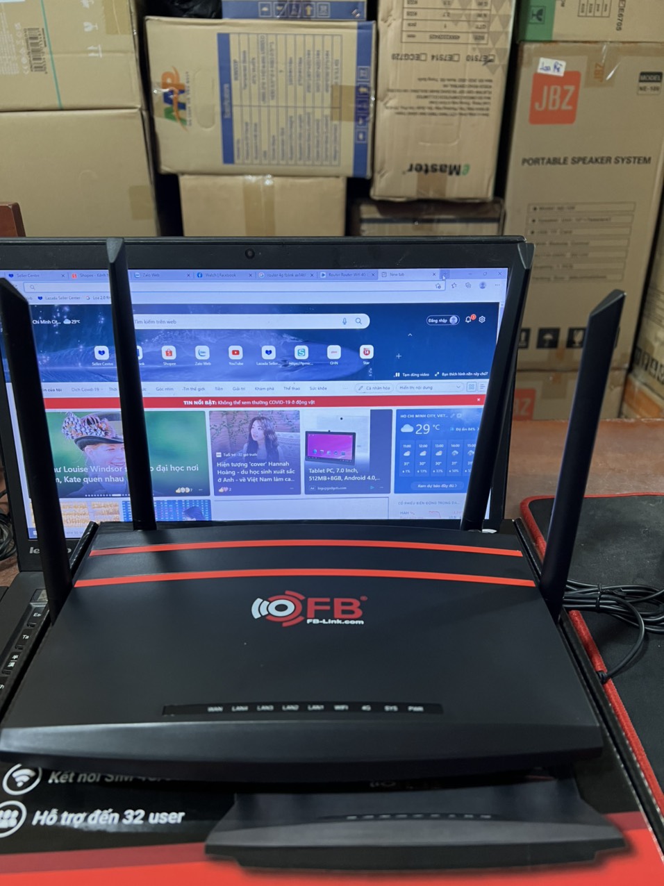 Router Router Wifi 4G LTE FB-Link AX146F (32 USER - 4 Anten - Chuyên dùng xe khách ) 300Mbps