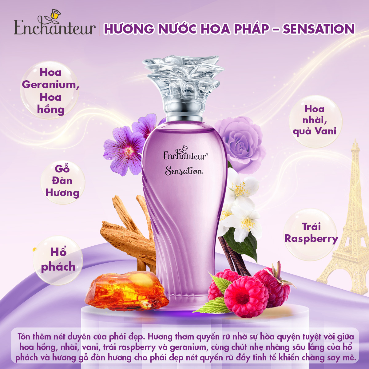 Nước hoa cao cấp Enchanteur Sensation gợi cảm tinh tế 50ml