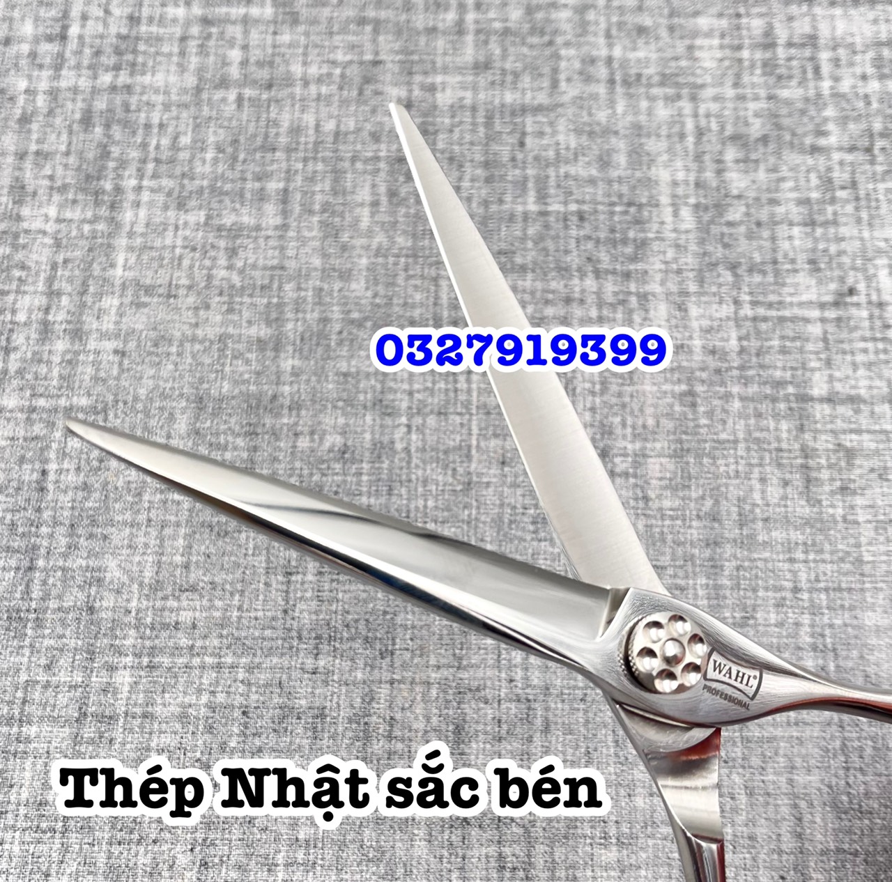 WAHL Kéo cắt tóc Nhật WAHL 6.0 in (Đ) - Kéo cắt tóc chuyên nghiệp, thép Nhật S440C, độ cứng trên 62HRC, lưỡi kéo sắc bén, thiết kế tay cầm thuận tiện