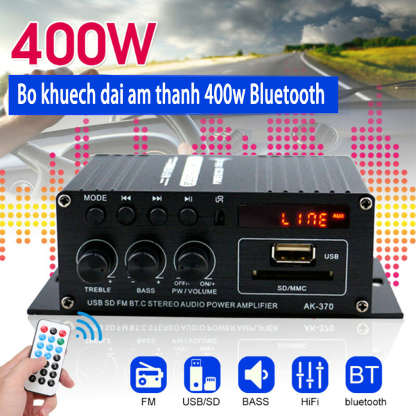12V bluetooth Wireless Car Mini Amplifier SD Card U Disk MP3 Format Play Support bluetooth Audio Power Amplifier Small Power Amplifier LCD Display Backlight Function