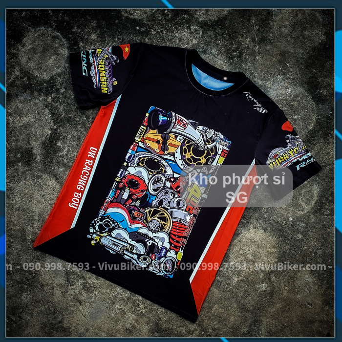 Giá sỉ - Áo thun đua xe Racing Chibi VN Racing Boy cotton thoáng mát - Áo thun team đua xe máy Racing