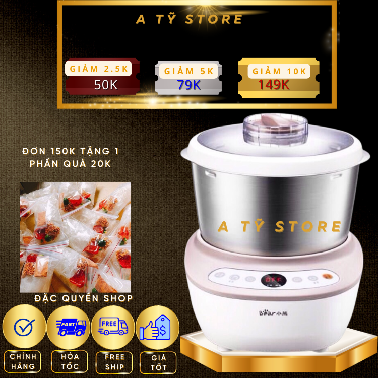 [Freeship + Quà Tặng 10k ]Máy nhồi bột trộn bột Bear hàng quốc tế 3.5L, 5L, 7L