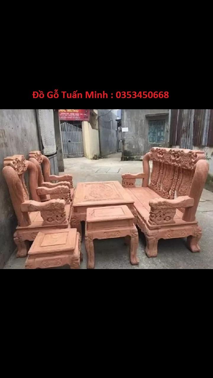 bàn ghế quốc voi gỗ hương đá
