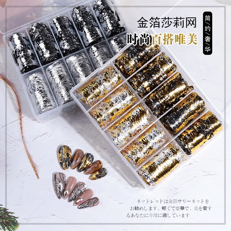 Foil ren dán móng trang trí móng nghệ thuật