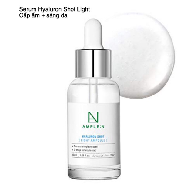 [HCM]TINH CHẤT DƯỠNG SÁNG DA AMPLE:N HYALURON SHOT LIGHT AMPOULE 30ML (XANH DƯƠNG)