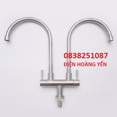 [HCM]Vòi Rửa Chén Bát Lạnh Đôi Inox 304 dùng cho 2 hộc chậu
