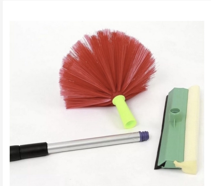 Cây quét mạng nhện -quét trần 3 in 1 - Cây quét Hoàn Mỹ inox dày- dài 3m