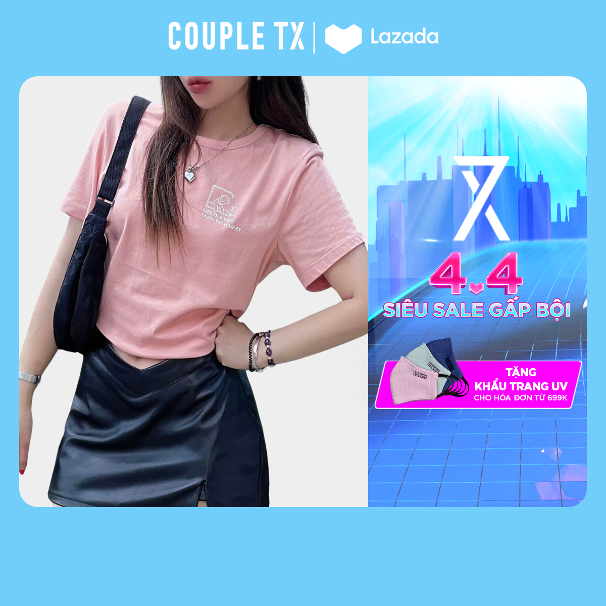 Áo Thun Nữ Couple TX IN Logo Cool Regular Fit WTS 2373