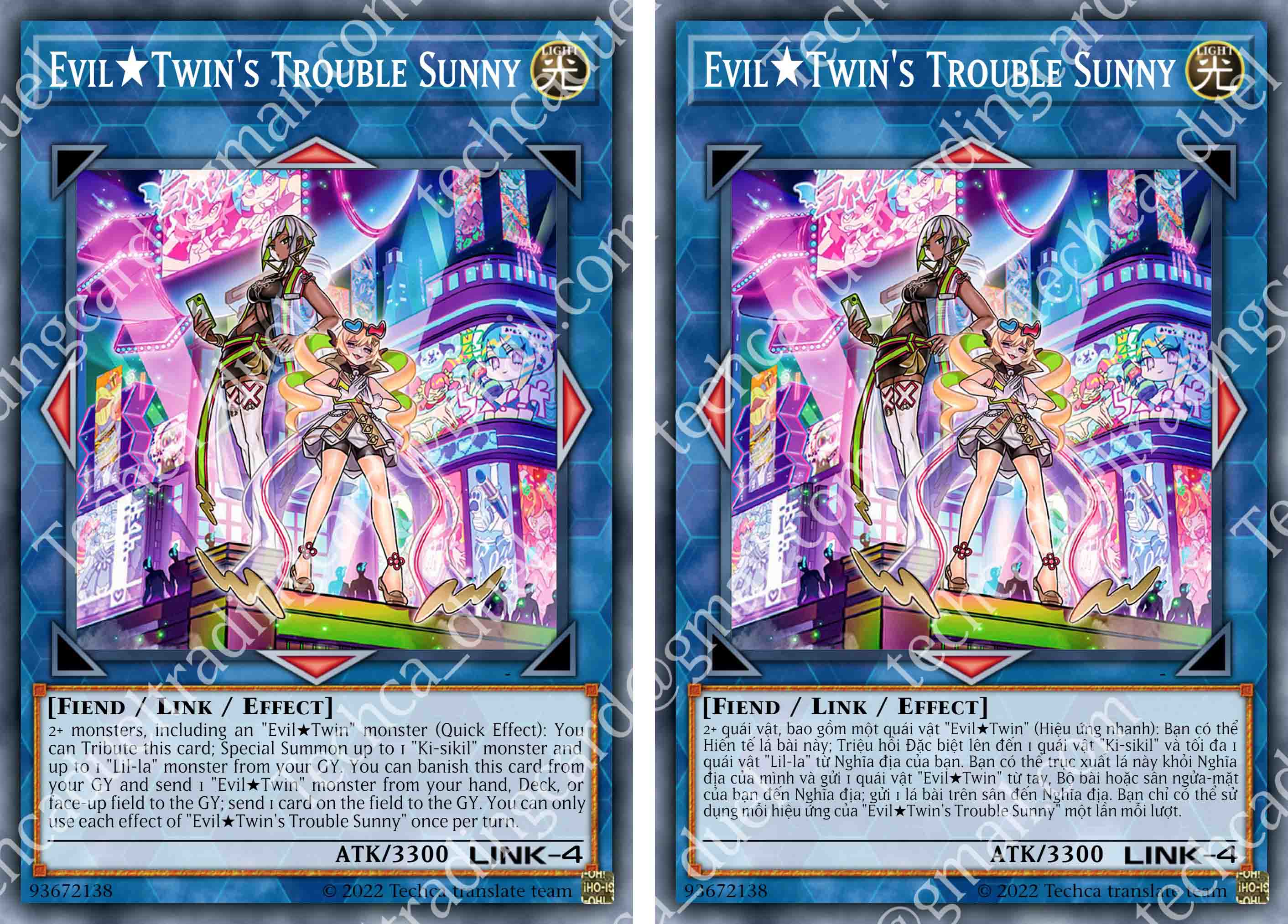 Bài In Tiếng Việt - Bộ bài Yugioh - Custom Deck - Evil★Twin Deck