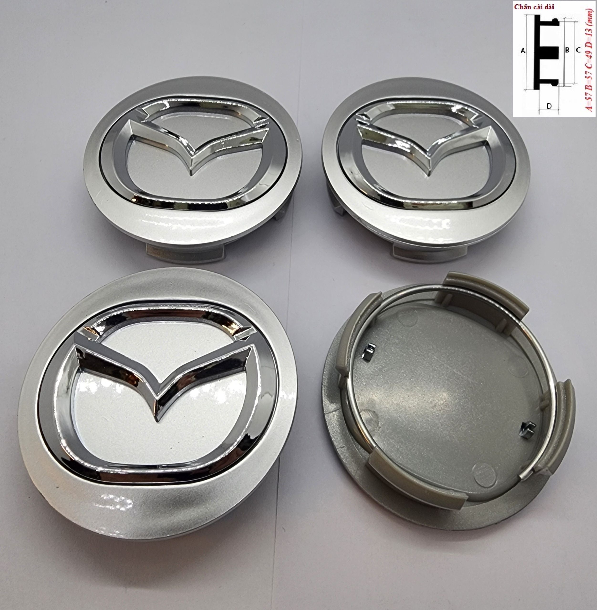 Nắp chụp mâm MAZDA (Chụp Lazang) Size 57mm