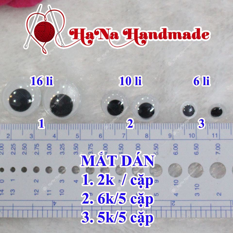 Mắt Dán Đảo gắn thú bông handmade