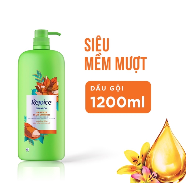 (Hàng chính hãng) Dầu Gội REJOICE Siêu Mượt Chai 1200ml