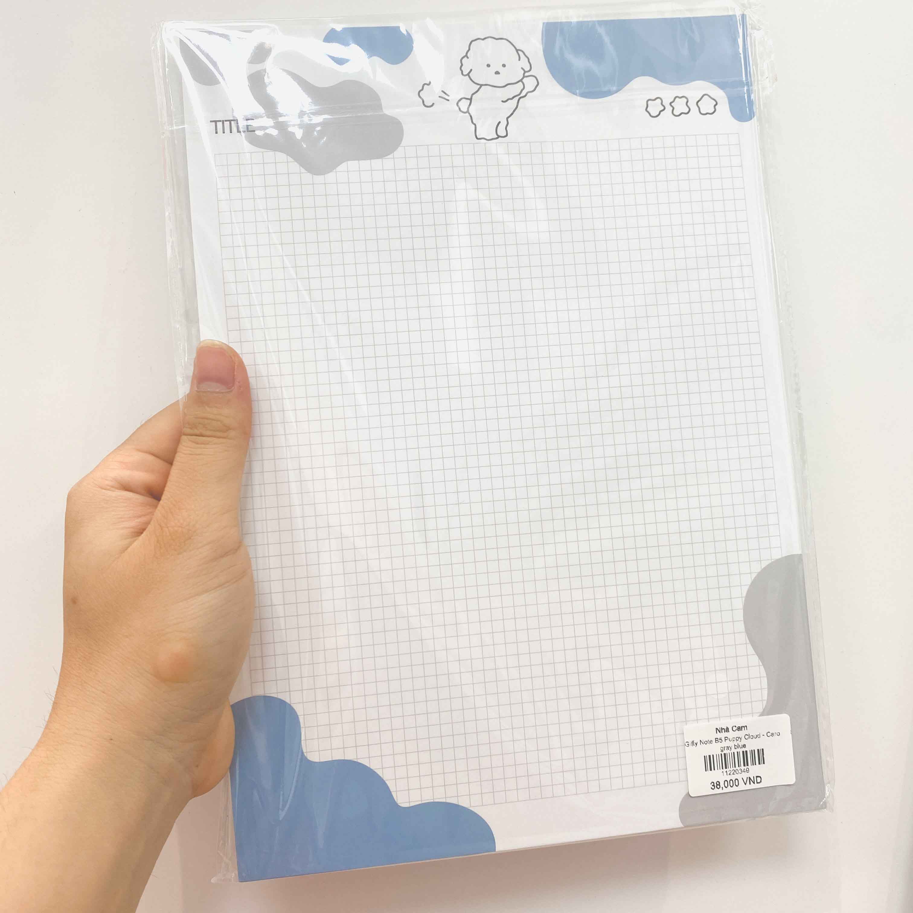 Giấy từ vựng note b5 puppy cloud nhà cam