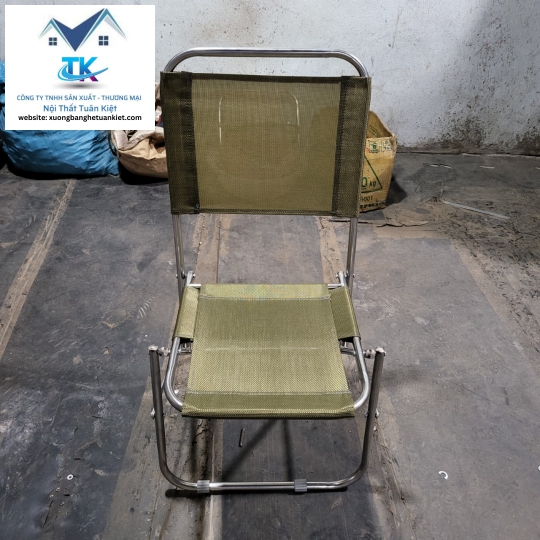 [ siêu thoáng - nhẹ gọn] ghế xếp inox vải lưới lưng thấp