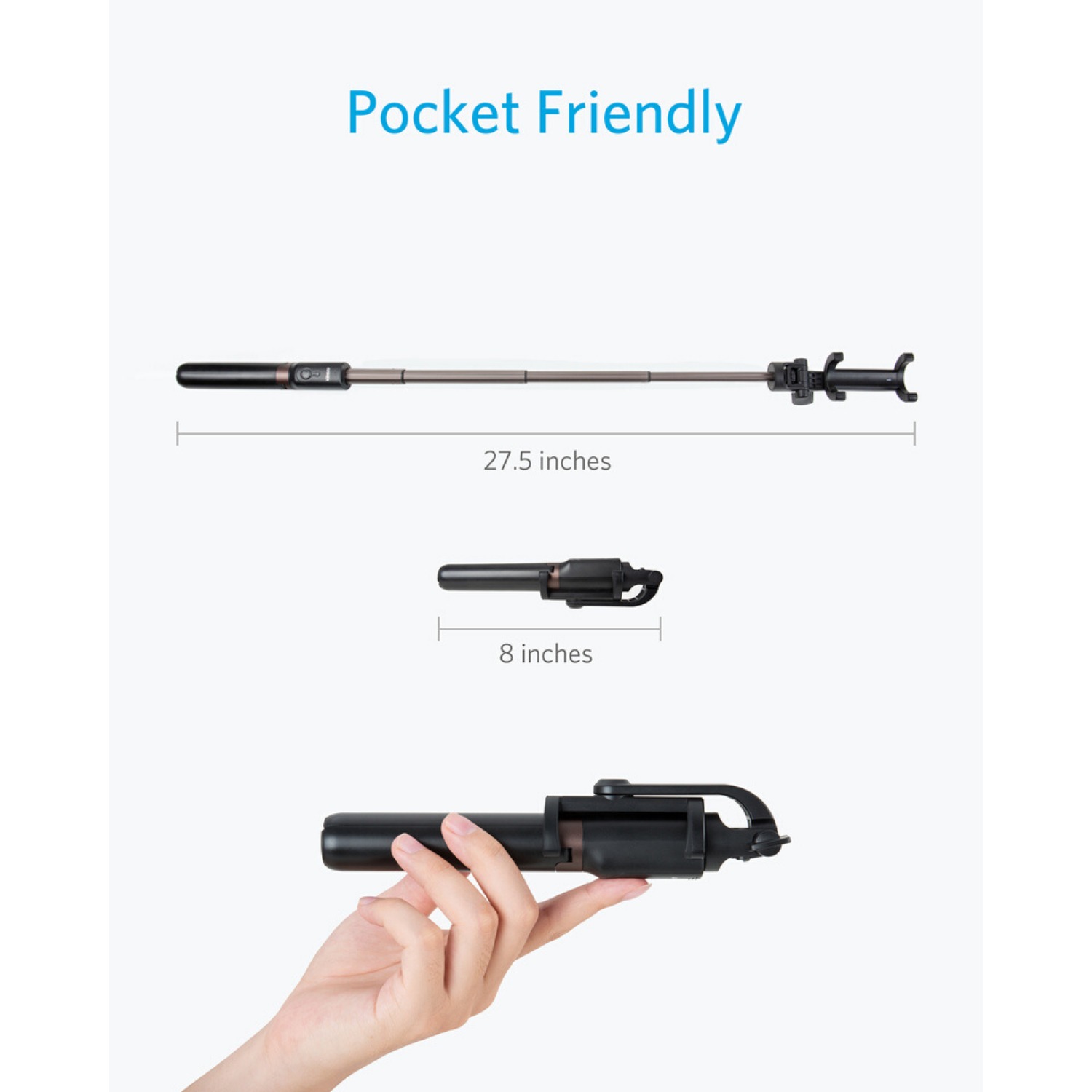 Gậy Chụp Ảnh Selfie Bluetooth Anker, không dây - A7163