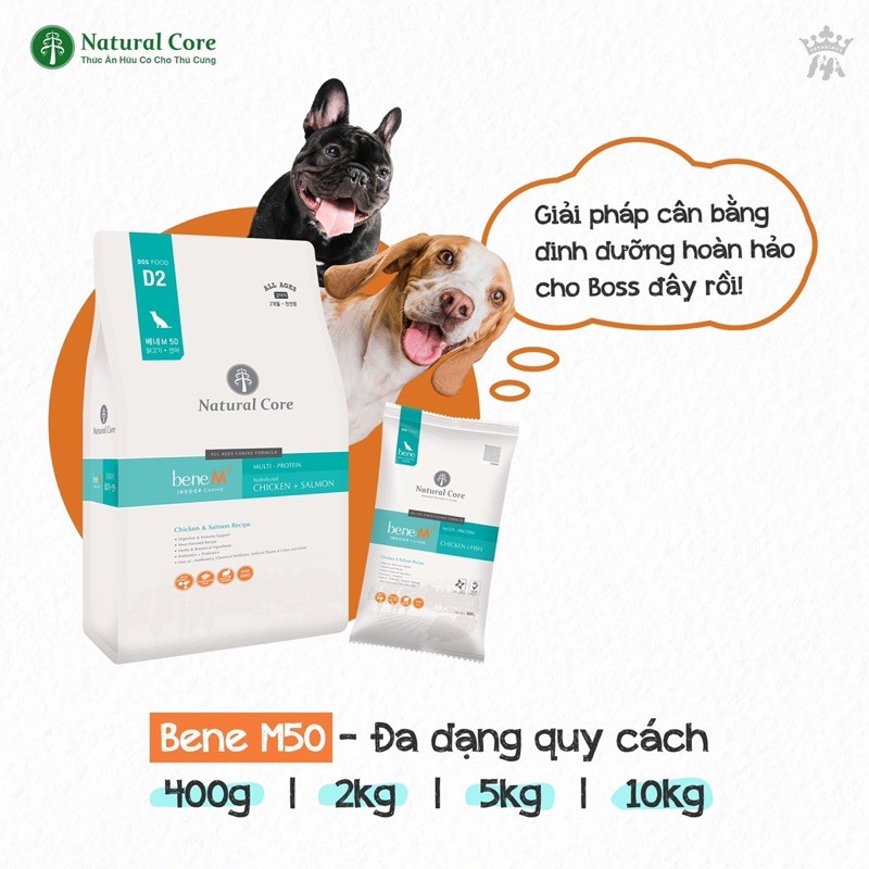 [BAO 10KG] Thức Ăn Hạt Natural Core Bene M50 Cho Chó - Vị Thịt Gà & Cá Hồi - [Nông Trại Thú Cưng]