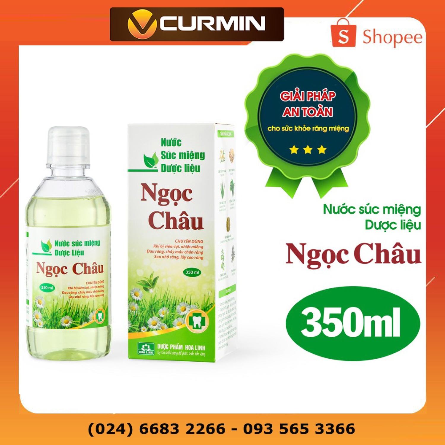Nước súc miệng dượᴄ liệu ngọc châu 350ml