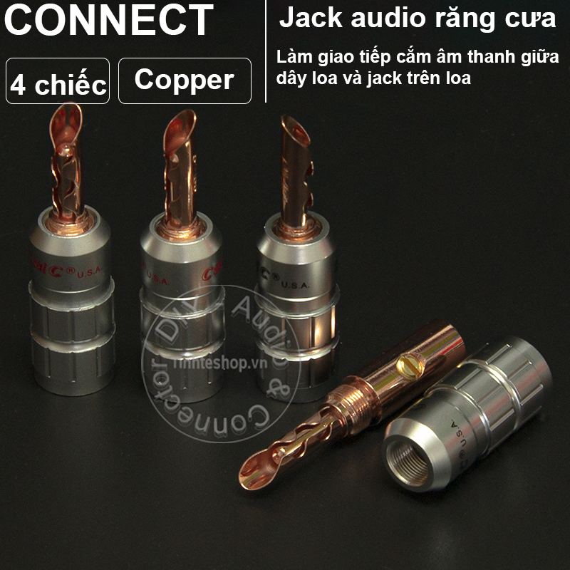 Rắc Loa bắp chuối răng cưa nhân đồng mạ vàng mạ rhodium và đồng nguyên bản 4 chiếc