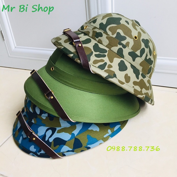 Mũ Cối Xanh Bộ Đội cốt phíp lòng vàng