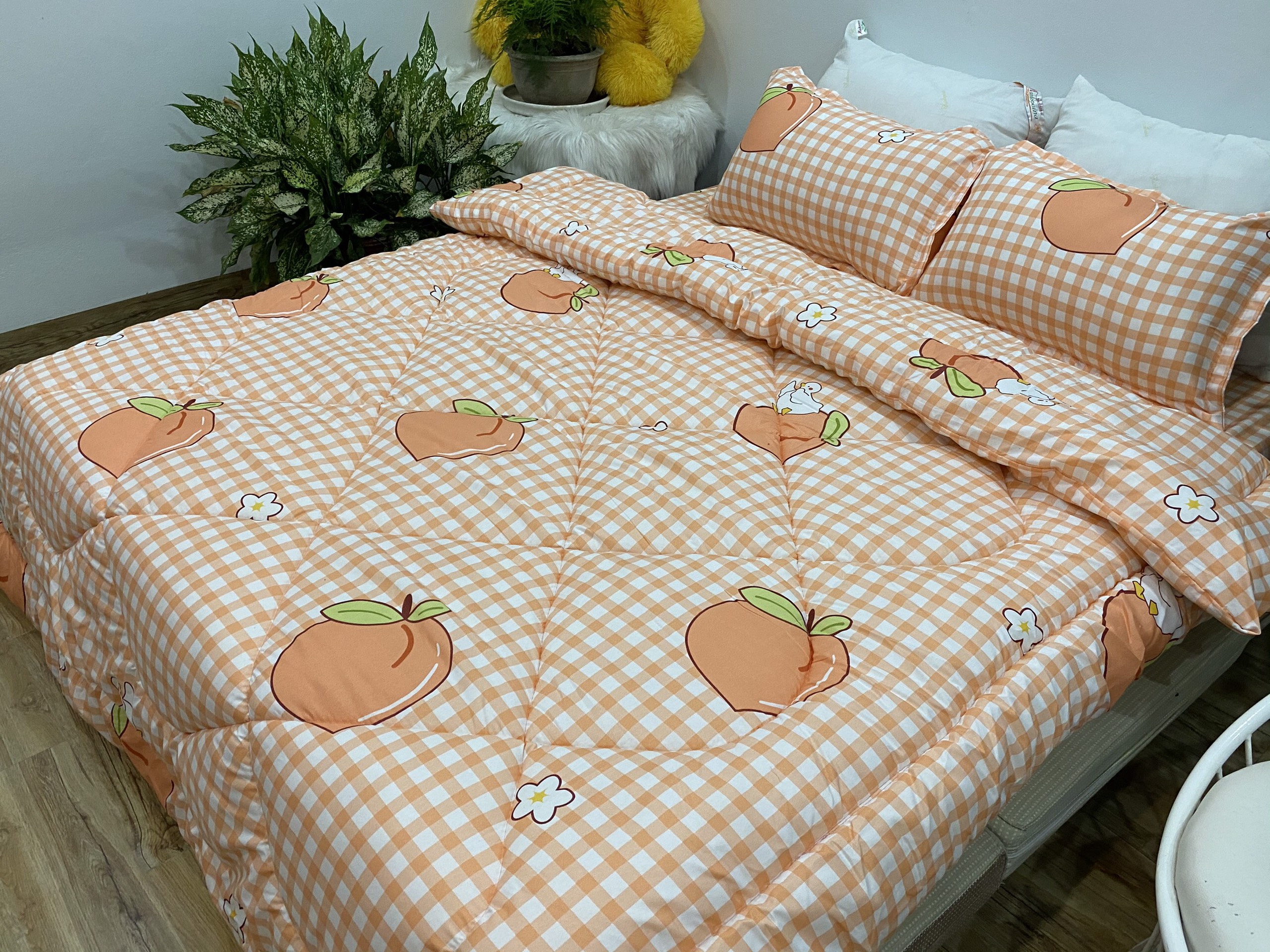 Bộ Chăn Phao 5 Món ( Gồm 1 Chăn Phao + 1 Ga Bo Chun + 2 Vỏ Gối Nằm + 1 Vỏ Gối Ôm) Mẫu  Phao 36