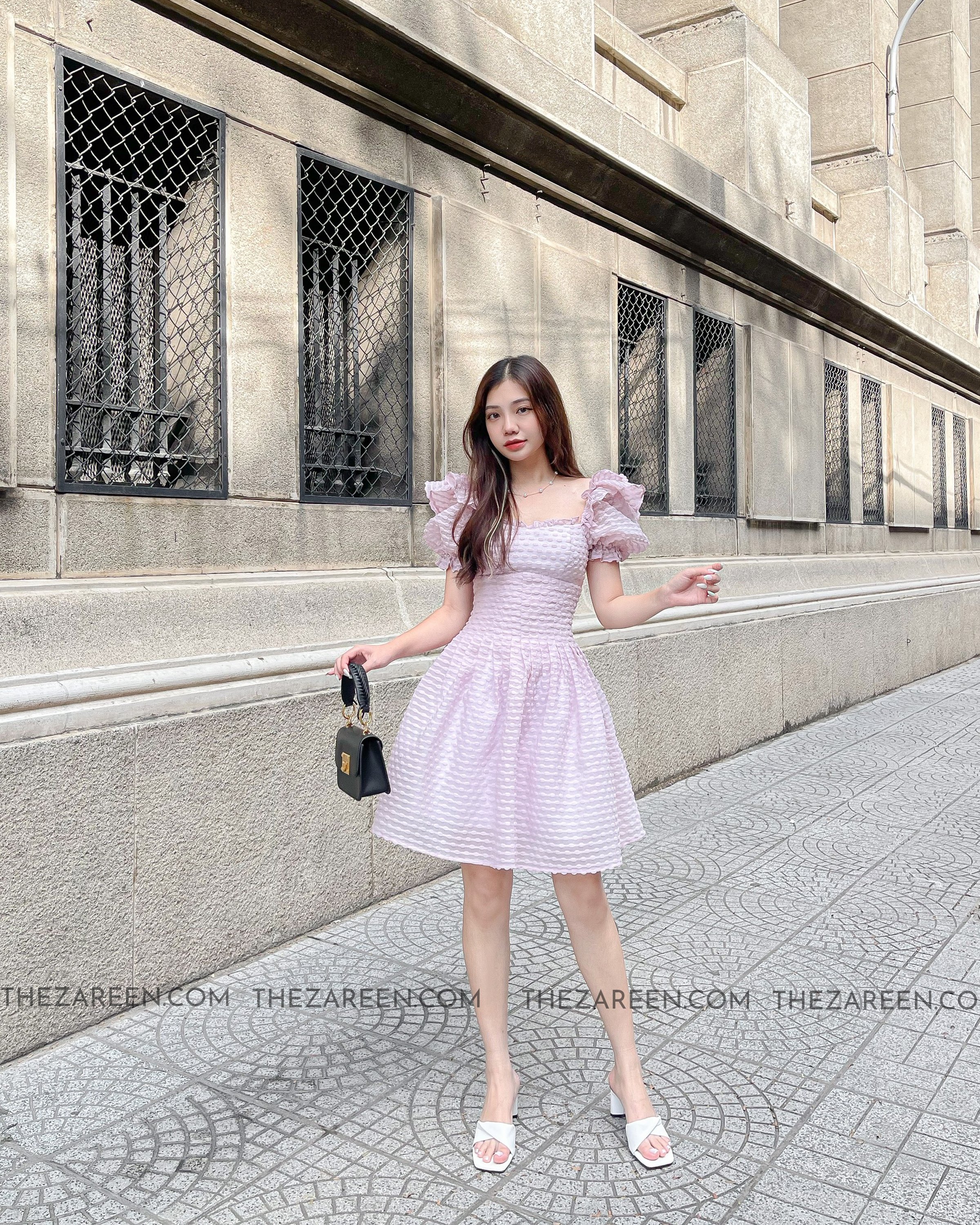 ZAREEN | ĐẦM XÒE XẾP LY EO DAX52 - TÍM