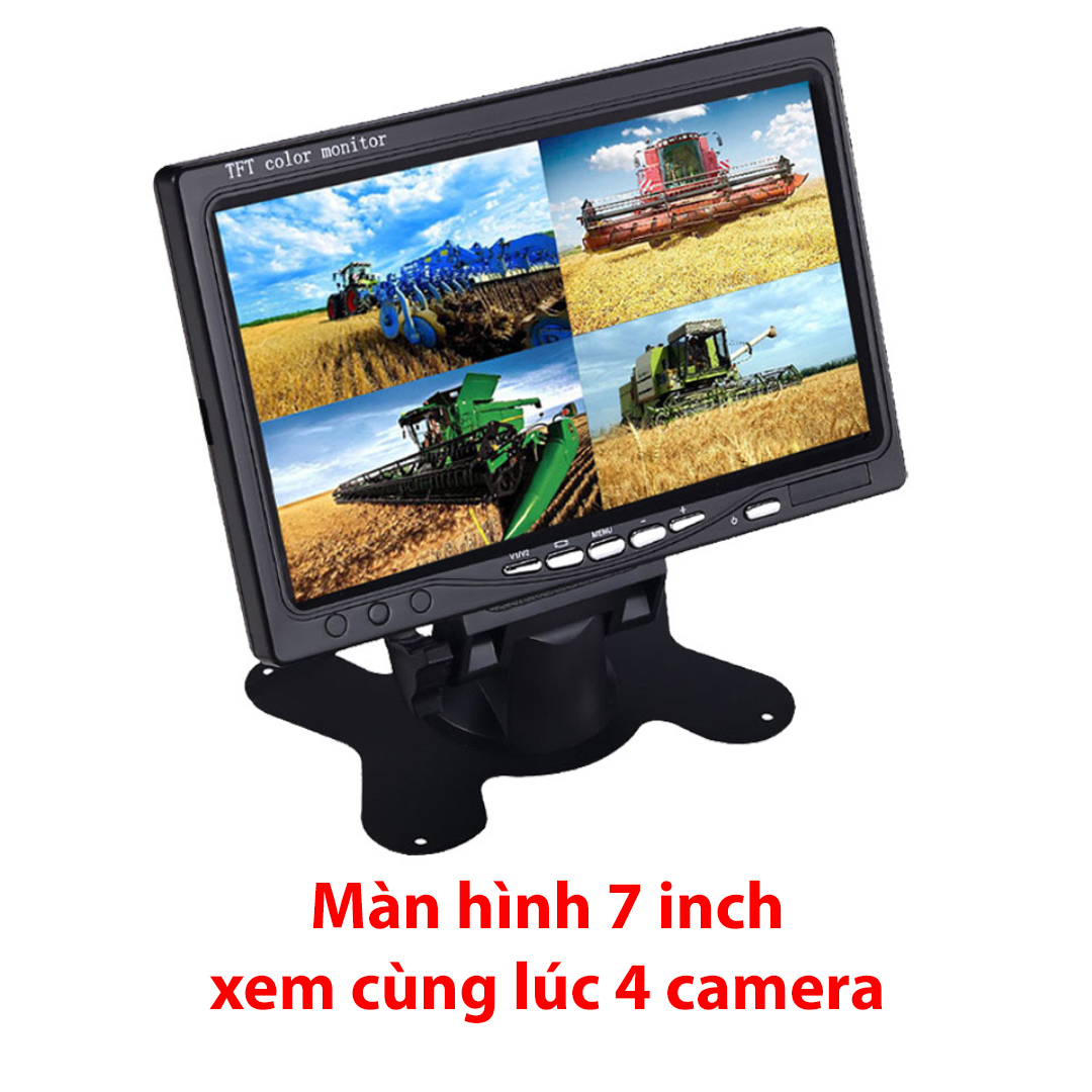 Xem cùng lúc 4 camera, Màn hình taplo 7 inch, (không bao gồm camera)