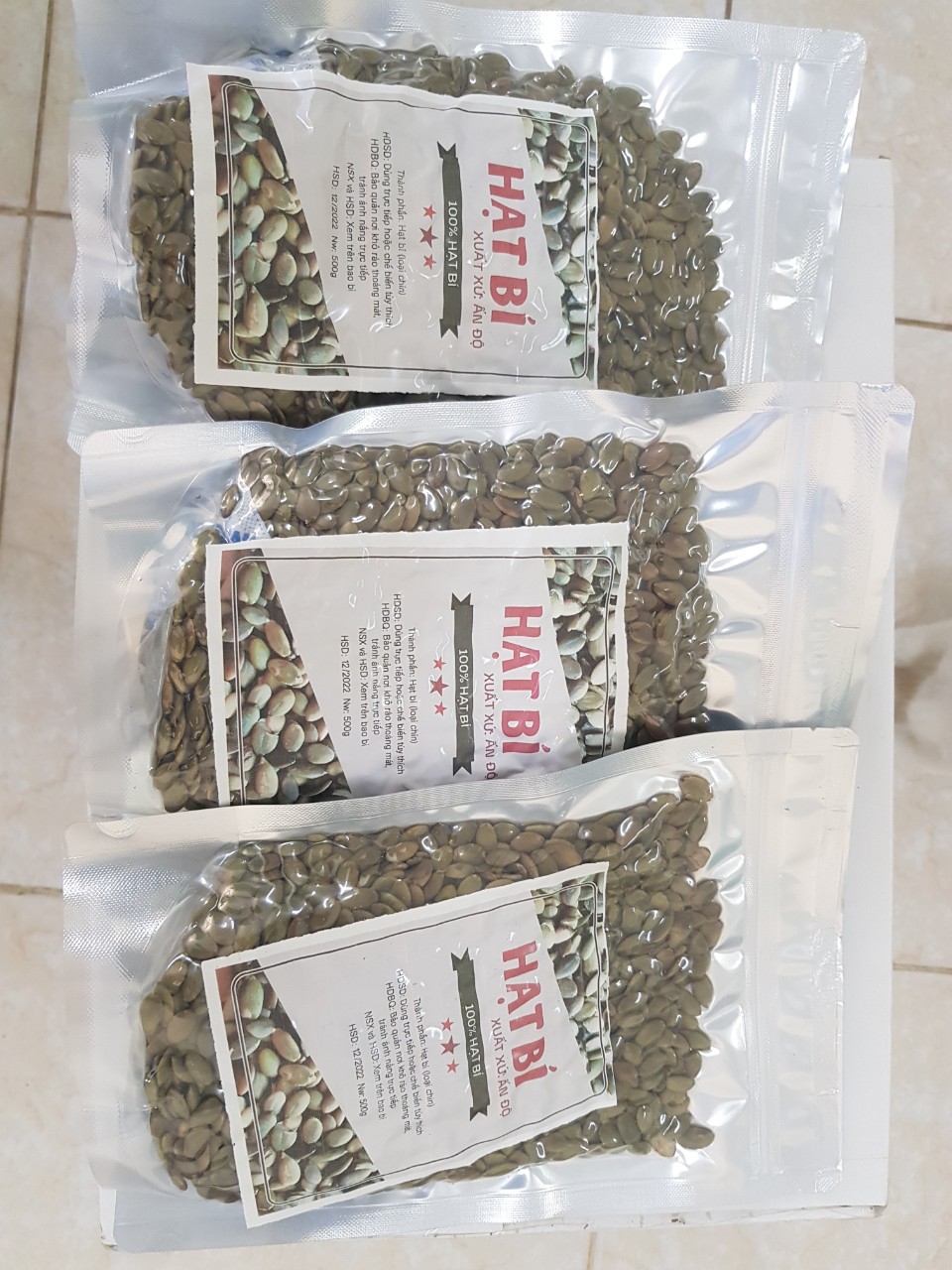 Nhân bí xanh ẤN ĐỘ (loại sống) 500Gr