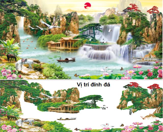 Tranh đính đá Phong cảnh khổ lớn 200*95cm