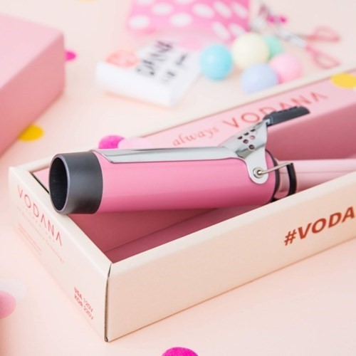 Hair Curling Machine VODANA Pink {Available} iron wave Korean